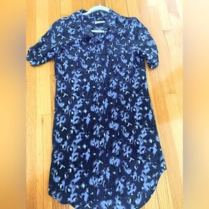 Short sleeve Equipment silk mini shirt dress.
